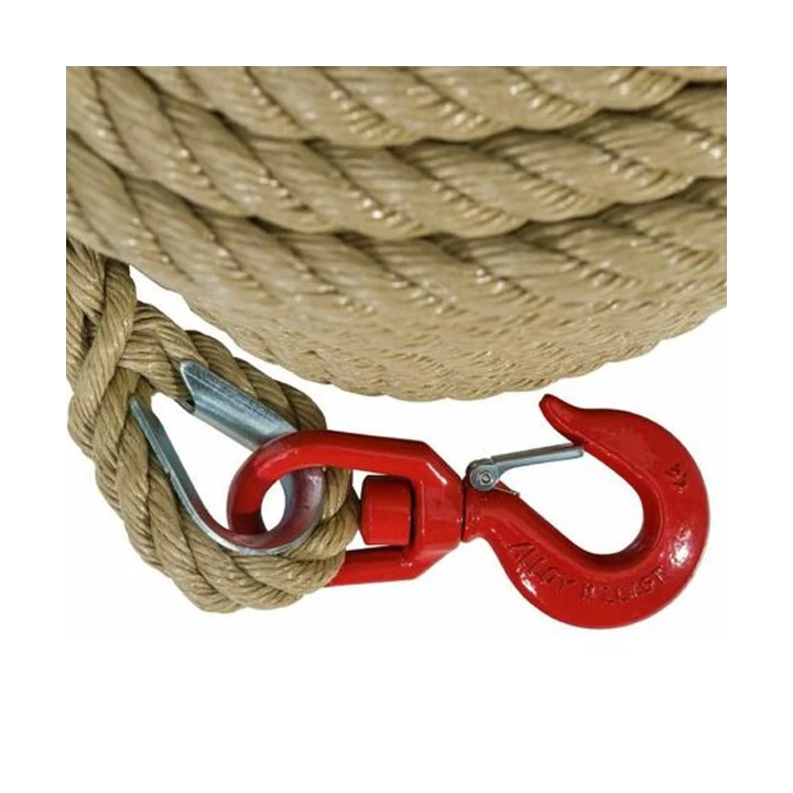 Corde &agrave; Poulie Polypropyl&egrave;ne Textur&eacute; 22 mm &ndash; 50 m avec Crochet &agrave; &Eacute;merillon