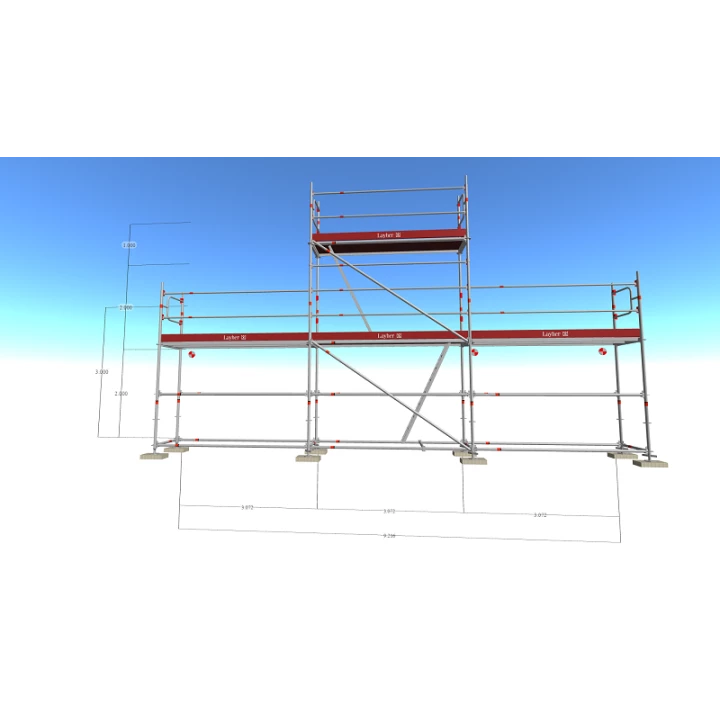 Lot Echafaudage Pignon - UNI-SAFE acier - 83m&sup2; Layher