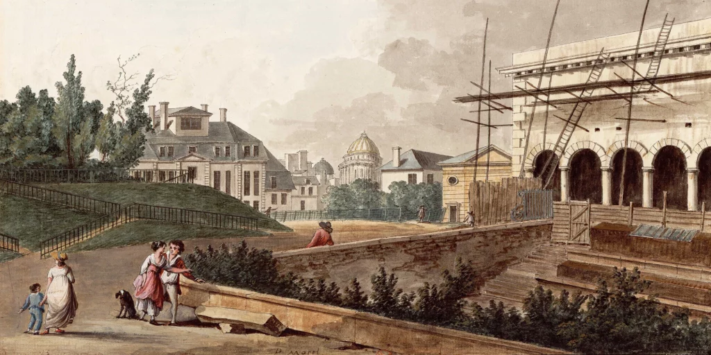 Trous de boulins sur le chateau du Jardin du Roy &agrave; Paris